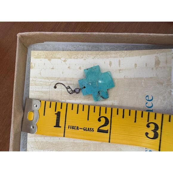 NWT Sundance Peyote Bird Turquoise Cross Earrings - Picture 2 of 3